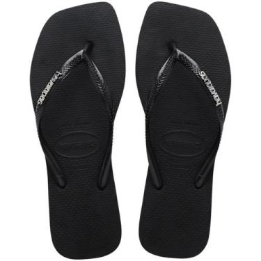 Imagem de Chinelo Havaianas Slim Square Metalic, Preto, 37/38