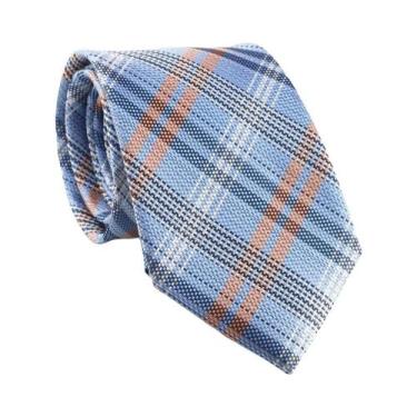 Imagem de Gravata Masculina Prateada Com Listras 8CM, Gravata Jacquard Sólida Pa
