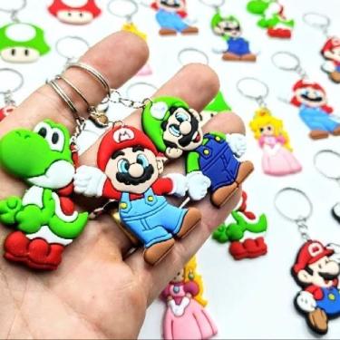 Imagem de lembrancinha Super Mario 10un Chaveiro Princesa Peach Yoshi luigi - No