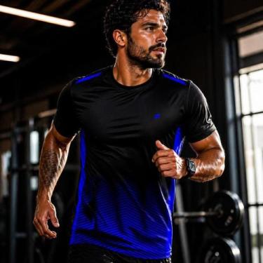 Imagem de Camiseta Dry Esporte Fitness Masculina Academia Corrida Treino Slim Sp
