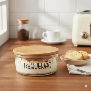 Imagem de Pote Hermético Redondo Vidro (630 ml) Requeijão - Casa Vitá, Requeijão