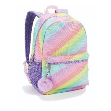 Imagem de Mochila Feminina Colorida Infantil Juvenil Tie Die Escolar - Denlex