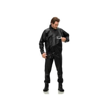 Imagem de Capa De Chuva Motociclista Masculina Pantaneiro Tornado PVC Preta Ref: