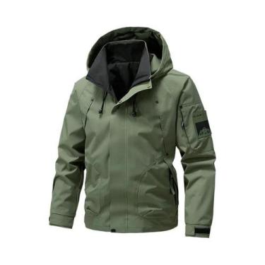 Imagem de Jaqueta Softshell Masculina Impermeável Com Capuz, Leve, Corta-Vento, 