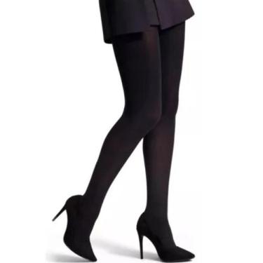 Imagem de Meia Calça Opaca Fio 40 Com Calça Feminina Poliamida Selene, Preto, P