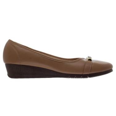 Imagem de Sapato Salto Anabela Feminino Moleca 5156.888 Nude, 38, Nude