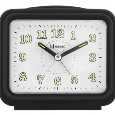Imagem de Despertador Quartz Herweg quadrado preto - 2588-034