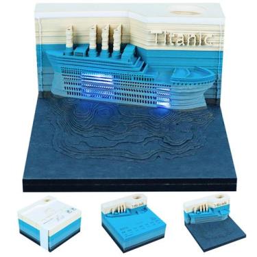 Imagem de Calendário de mesa 2026, relógio com luz LED, bloco de notas 3D Tree -