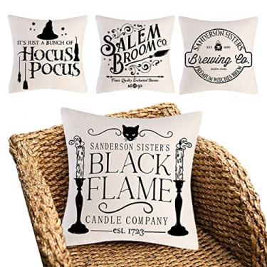 Imagem de Halloween 18x18 - Conjunto 4 Halloween | Capas almofadas doces ou travessuras feliz dia das bruxas Capas almofadas dia das
