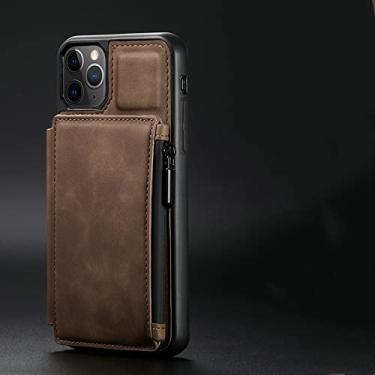 Imagem de Capa de telefone de couro para Samsung Galaxy A52 A51 A71 Nota 20 10 S21 S20 FE S10 S22 Ultra Flip Card Zíper Carteira Capa Traseira, Marrom, Para S22 Ultra