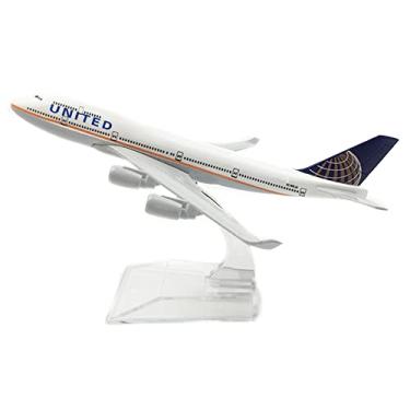 Imagem de MOOKEENONE 16cm United Airlines B747 Airplane Model Simulation Aircraft Model Aviation Model Aircraft Kits for Collection and Gift