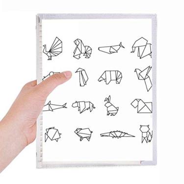 Imagem de Caderno abstrato de origami animal, formato geométrico, folhas soltas, recarregável, diário de papelaria