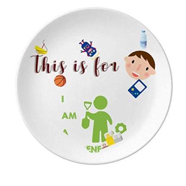 Imagem de Gardener Posição Flor Grama Espada Prato de Porcelana Prato Redondo Menino Homem