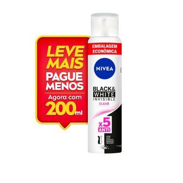 Imagem de Desodorante Nivea Invisible Black & White Clear Feminino Aerosol 200ml 200ml