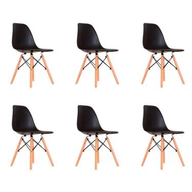 Imagem de Conjunto com 6 Cadeiras Eames Quilmes Preto