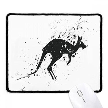 Imagem de Mousepad Mexican Kangaroo Simples Preto e Branco Borda Costurada Tapete Borracha Gaming Pad