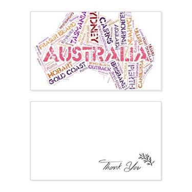 Imagem de Mapa de sabor da Austrália, ilustração de pontos cênicos, cartão de agradecimento, aniversário, saudação, casamento, agradecimento