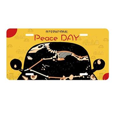 Imagem de DIYthinker Placa de identificação de ossos de dinossauro em miniatura de osso para decoração de carro, dia da paz