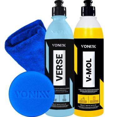 Imagem de Kit Revitalizador Renovador Plasticos Borrachas Pneu Verse Shampoo Desengraxante Neutro V-Mol 500ml Vonixx