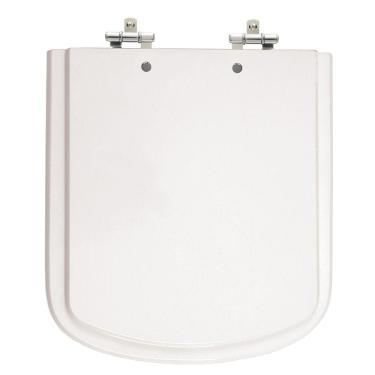 Imagem de Assento Sanitário Debba Branco Tampa para Vaso Roca de Madeira Laqueada