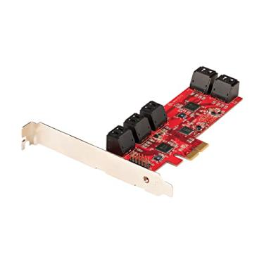 Imagem de StarTech.com Placa SATA PCIe – Placa de expansão PCIe SATA de 10 portas – 6 Gbps – Perfil baixo/completo – Conectores SATA empilhados – ASM1062 Non-Raid – Conversor/adaptador PCI Express para SATA (10P6G-PCIE-SATA-CARD)