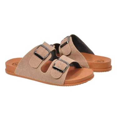 Imagem de Sandália Birken Papete Feminina Masculina Unissex com Fivelas Ajustaveis Kadja (Pele, BR, Adulto, Numérico, M, 40)