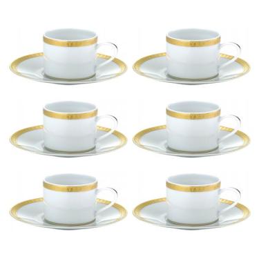Imagem de Jogo de xícaras chá Christofle Malmaison 6 peças dourado
