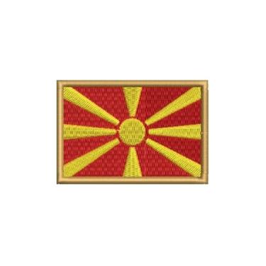 Imagem de BP0417-001 Bandeira Macêdonia do Norte Patch Bordado 7,5×5,0cm (D) Matriz Para Bordar)