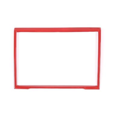 Imagem de Capa de painel de navegação para console central de carro compatível com Nissan Titan 2020-2024, tela GPS de navegação multimídia, acessórios de decoração de moldura (20-24 vermelho esportivo)