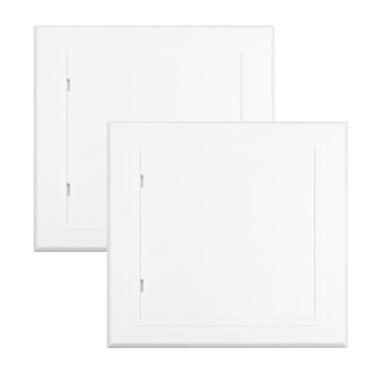 Imagem de Risbay Painel de acesso 15 x 15 cm para teto de drywall, 2 peças de painel de acesso de PVC, capa de furo de parede, painel de acesso de encanamento, tamanhos exteriores 17,8 cm x 17,8 cm - branco