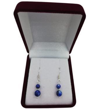 Imagem de Brincos em prata 925 com pedras de lápis-lazúli