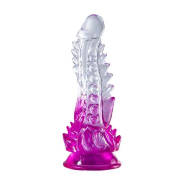 Imagem de MIFEIER Dildo Sex Toy 8.86 Inch Transparent Anal Toy Soft TPE Material Intense G-Spot Pleasure Adult Sex Toy for Women (Purple)