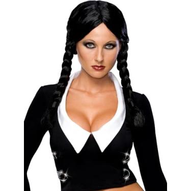 Imagem de Secret Wishes Peruca de luxo para adultos The Addams Family, Quarta-feira, tamanho nico