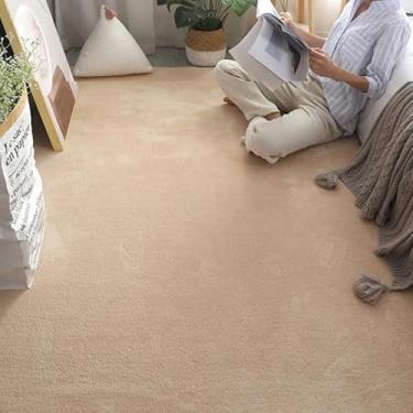 Imagem de Tapete de sala de estar de tamanho grande macio amigável quarto tapete cinza cabeceira tapete branco decoração casa, camelo claro, 60x120cm 23.6x47in