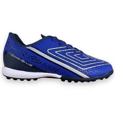 Imagem de Chuteira Society Masculina Umbro Chrome Original Tamanho:42;Cor:Azul-Royal