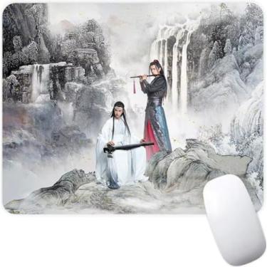 Imagem de The Untamed Mo Dao Zu Shi Danmei romance programa de TV antiderrapante mousepad para jogos computador mouse pad desktop laptop mouse pad com borda costurada 18 x 22 cm