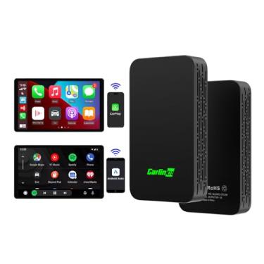 Imagem de CarlinKit 5.0 sem fio para Android Auto e CarPlay 2025 - Conexão de dois canais, adaptador Plug & Play de atualização converte o sistema com fio em sem fio para carros a partir de 2016