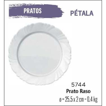 Imagem de Jogo De Prato Pétala 06 Pratos Rasos - 26Cm Branco - Duralex