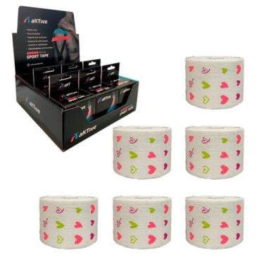 Imagem de Kit 6 Rolos - aKTive Sport - Corações - 5 cm X 5 m, Corações