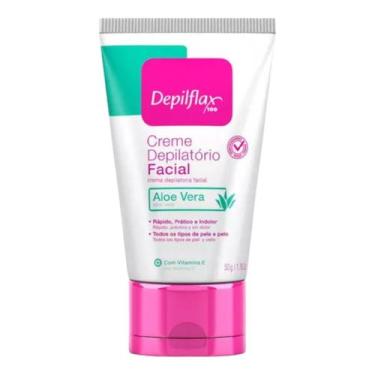 Imagem de Kit 5 Creme Para Depilação Facial Depilflax Aloe Vera 50G