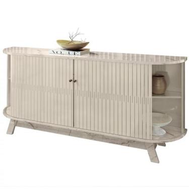 Imagem de Aparador Buffet Monaco 4 Portas 2 Gavetas Cor Calacata Off White - Mad