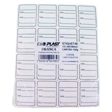 Imagem de Etiqueta de Papel 3 x 3,8 cm 1000 Unidades - Importadora