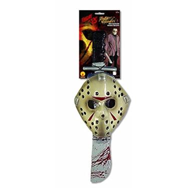 Imagem de Conjunto de máscara e facão Jason Voorhees Friday The 13th, Branco, Tamanho Único