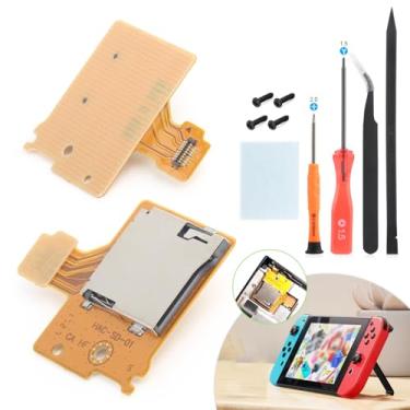Imagem de Leitor de cartão micro SD para Nintendo Switch NS soquete para cartão de memória HAC-SD-01 placa de leitura, acessórios de console de substituição, peças com ferramentas de reparo
