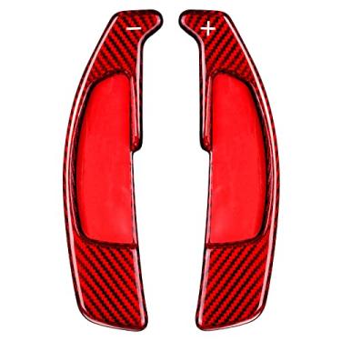 Imagem de T-carbon Extensão de câmbio de fibra de vidro genuína para Mercedes Benz, câmbio de volante serve para Mercedes-Benz AMG G350/G500/A45/ClA45/CLA35/C63/E63 S/GLA/GLA45/Concept/G (2012-2018)