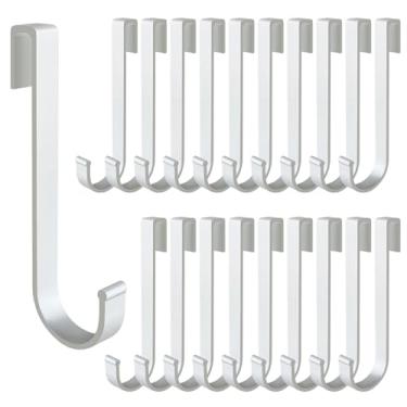 Imagem de UVKDEENK 20 ganchos de parede J Grid, ganchos de grade para pia suspensa, ganchos de alumínio para varejo, exibição de fotos, exposições de arte, pinturas, lojas de conveniência (prata)