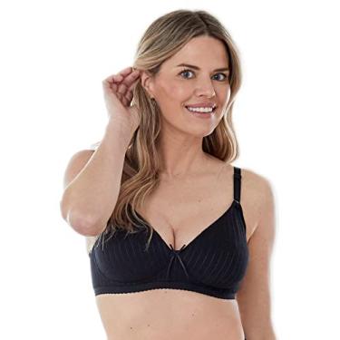 Imagem de Bestform Sutiã de algodão listrado sem fio 5006248 com bojos levemente forrados, Preto, 40C