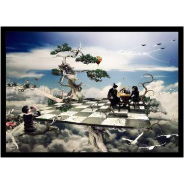 Imagem de Quadro Decorativo Xadrez Tabuleiro Jogos Com Moldura RC027 - Vital Pri