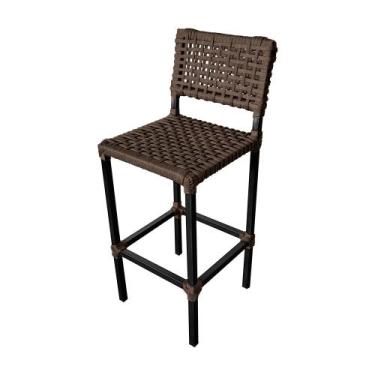 Imagem de Banqueta França Aluminio com Corda Naútica Marrom Escuro - ATHENAS, MA