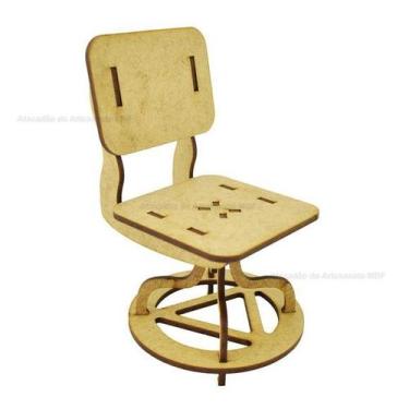 Imagem de Cadeira de Escritorio para Boneca 14x10x8 Mdf Madeira Cru - ATACADÃO D